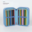 Picture of STITCH 3 ZIP FILLED PENCIL CASE